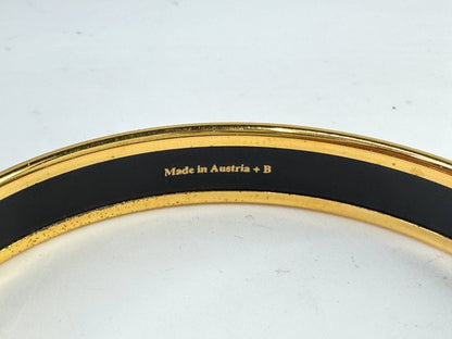 Vintage Hermès Email PM Cloisonné Bracelet Golden Metal Gold-plated 8" GS799