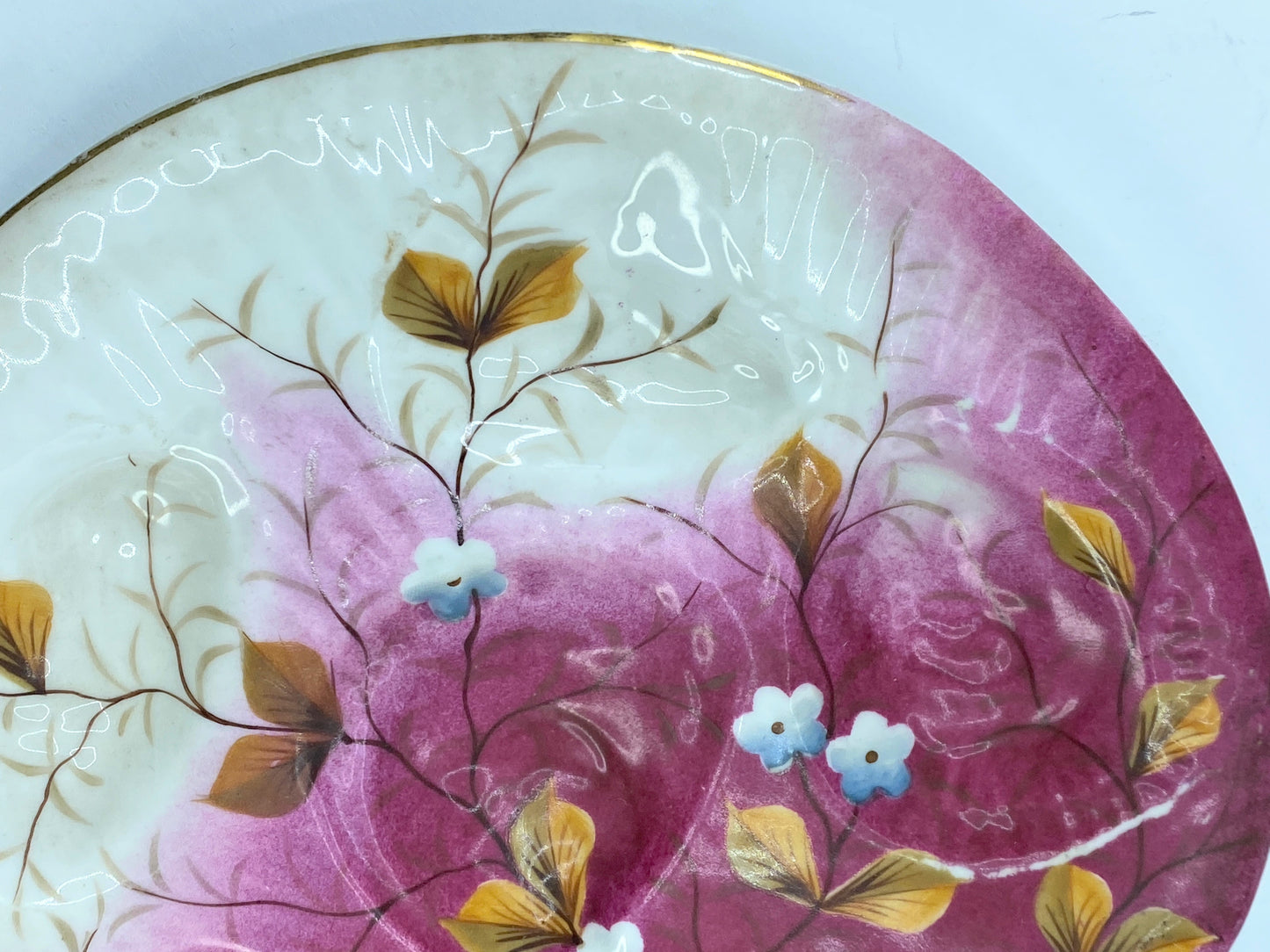 RARE 1861 German Erdmann Schlegelmilch hand-painted 5 well Oyster plate S431