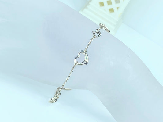 Tiffany & Co. Elsa Peretti Open Heart Silver Bracelet w/ pouch