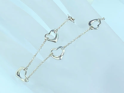 Tiffany & Co. Elsa Peretti Open Heart Silver Bracelet w/ pouch
