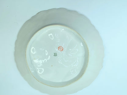 GDA Limoges 5 Well Oyster Plate Hand Painted Porcelain Pink Flowers border A435