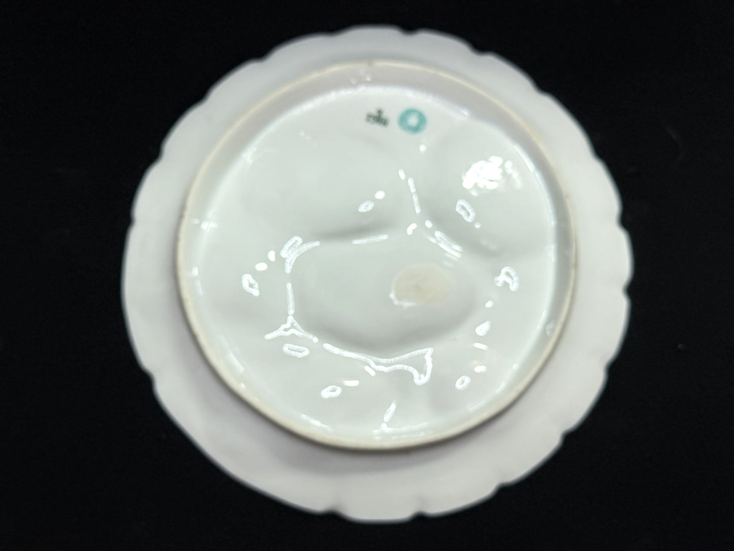 Vintage H&C Limoges Oyster Plate Floral Rim Hand Painted 8.5" A883