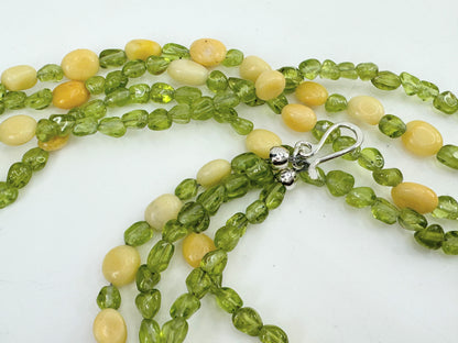 Jay King Sterling 925 Peridot Jade 4 strands necklace JR9367