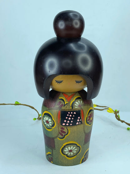 Kokeshi Doll Japanese Doll Wooden Showa Retro Tsuchiyu Onsen region 7" x3" A220