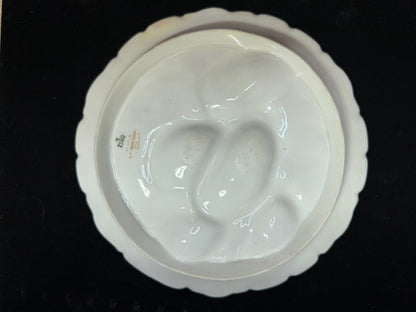 Antique Haviland Limoges Oyster Plate Yellow Ground Floral Wells Gold 8.75" A885