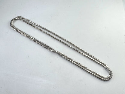 Vintage Sterling Silver Heavy Double Box Chain Necklace 3mm 38.7g JR1618