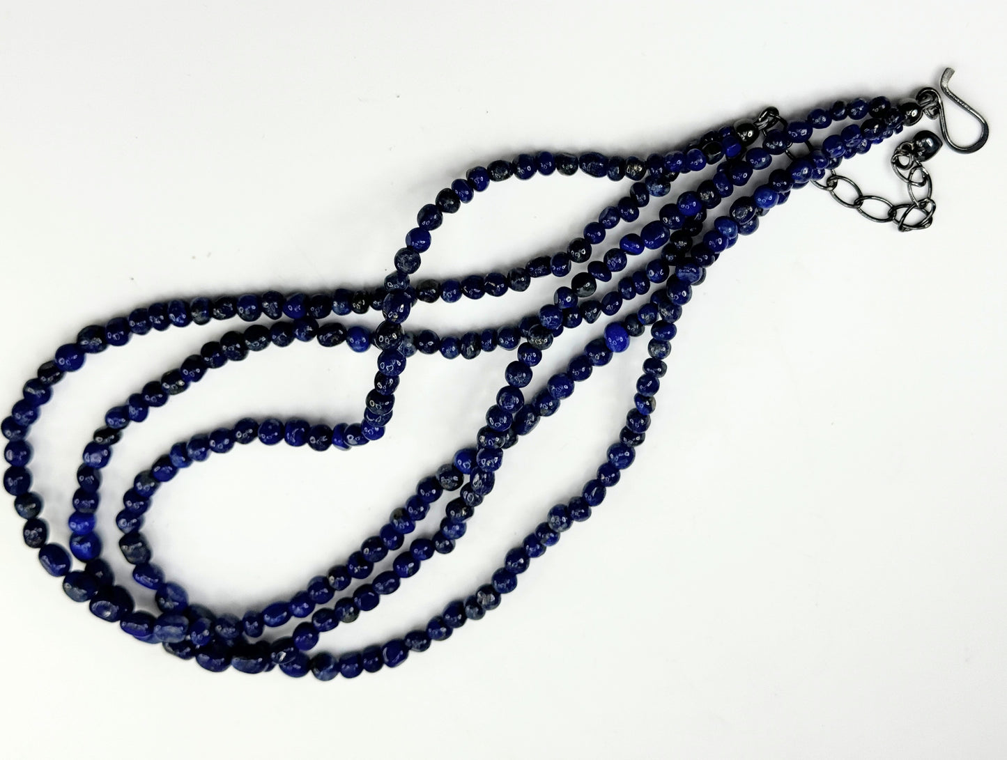 Jay King sterling graduated Lapis Lazuli triple strands necklace JR9369