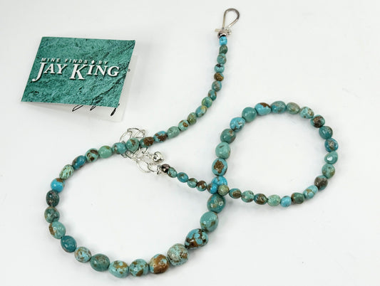 Jay King sterling 925 graduated Turquoise necklace JR9370