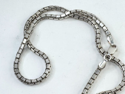 Vintage Sterling Silver Heavy Double Box Chain Necklace 3mm 38.7g JR1618