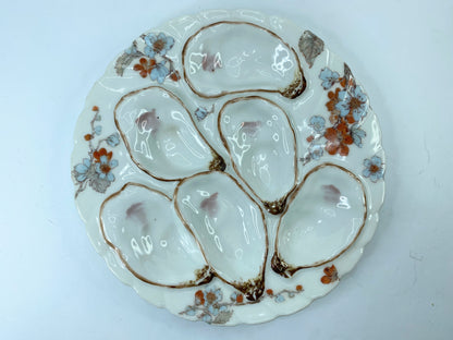 Antique Haviland & Co. Limoges Oyster Plate, Floral Circa 1880's 8 3/8" A439