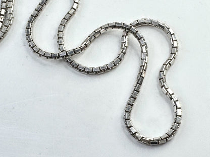 Vintage Sterling Silver Heavy Double Box Chain Necklace 3mm 38.7g JR1618