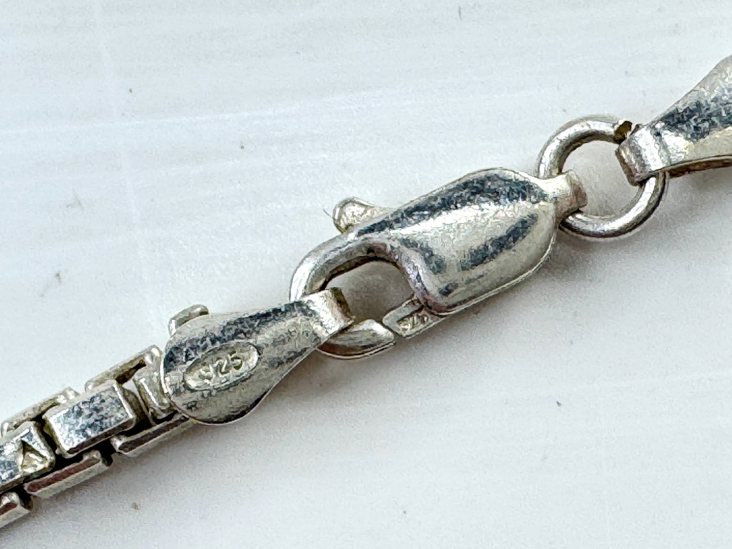 Vintage Sterling Silver Heavy Double Box Chain Necklace 3mm 38.7g JR1618