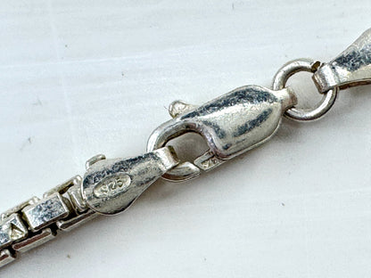 Vintage Sterling Silver Heavy Double Box Chain Necklace 3mm 38.7g JR1618