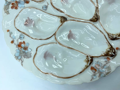 Antique Haviland & Co. Limoges Oyster Plate, Floral Circa 1880's 8 3/8" A439