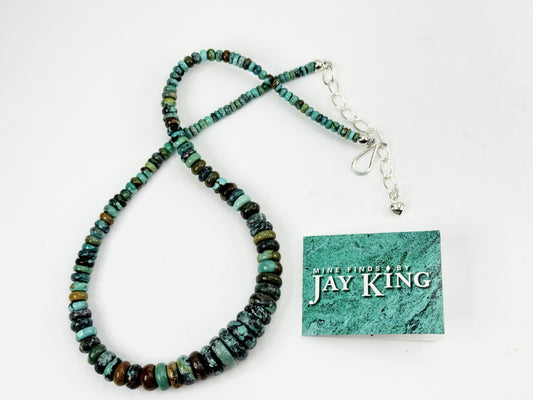 Jay King sterling silver natural Graduated Rondelle Turquoise Beads JR9371