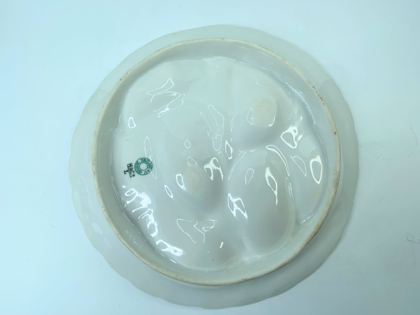 Antique Haviland & Co. Limoges Oyster Plate, Floral Circa 1880's 8 3/8" A439