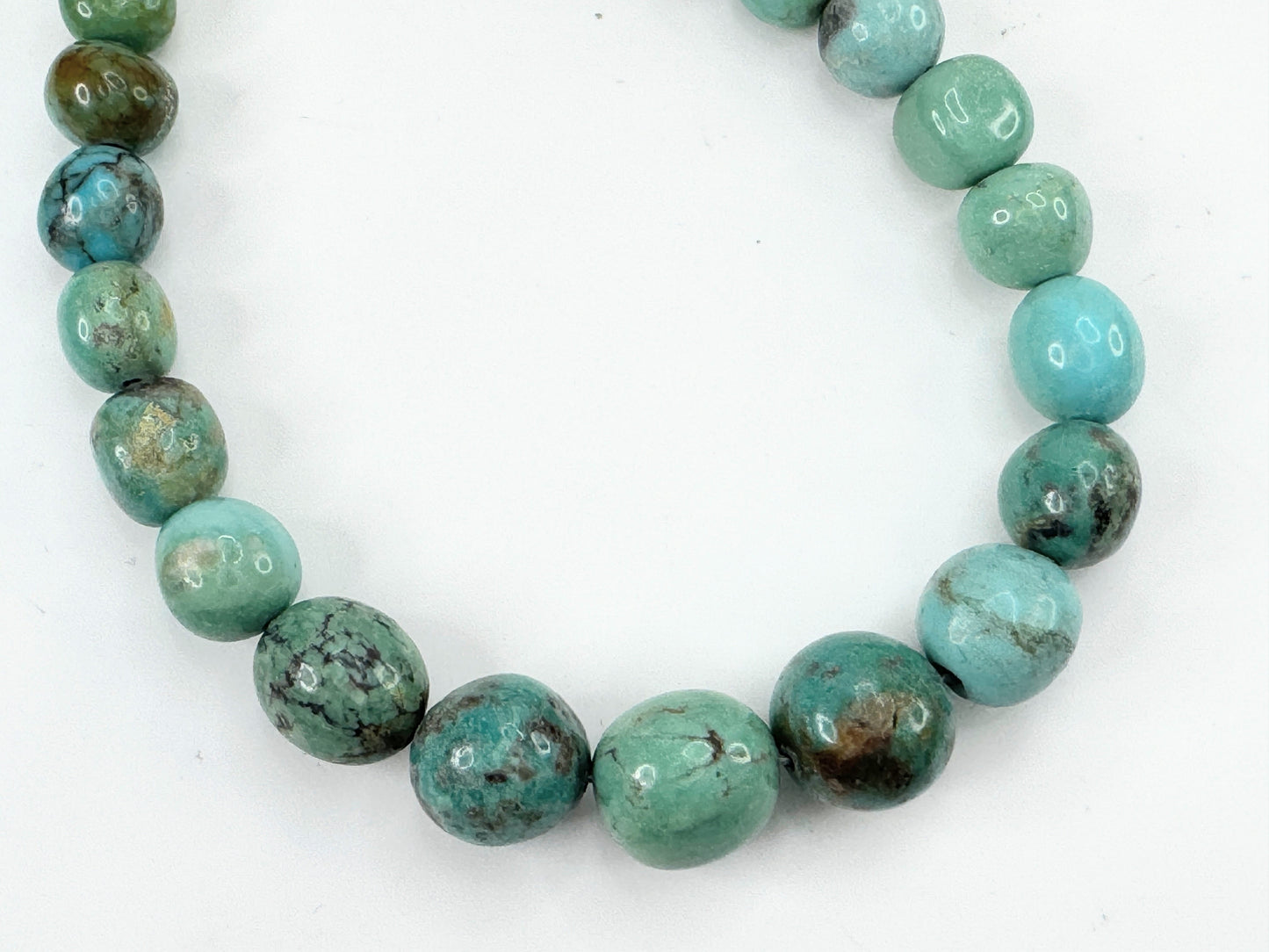 Jay King Sterling natural graduated Turquoise beads necklace JR9373