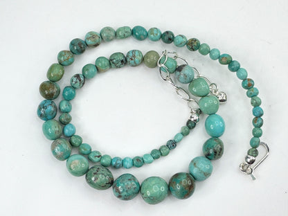 Jay King Sterling natural graduated Turquoise beads necklace JR9373