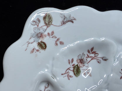 Antique 5 Well Oyster Plate Floral Relief Carlsbad Austria 9.0" A887