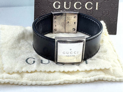 Vintage Gucci Sterling Silver Cuff Bracelet  7 7/8" JR1627