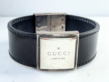 Vintage Gucci Sterling Silver Cuff Bracelet  7 7/8" JR1627