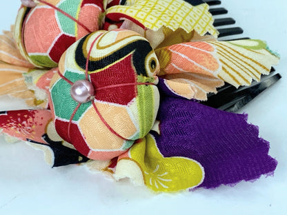 Handmade Japanese Floral Tsumami Hair pin Kimono Hanfu hair accessory GS391