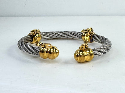 Vintage Philippe Charriol Gold Accent Cable dangle chain Bracelet GS807