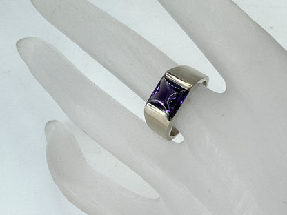 Cartier Tank 18K White Gold Amethyst Ring JR9383