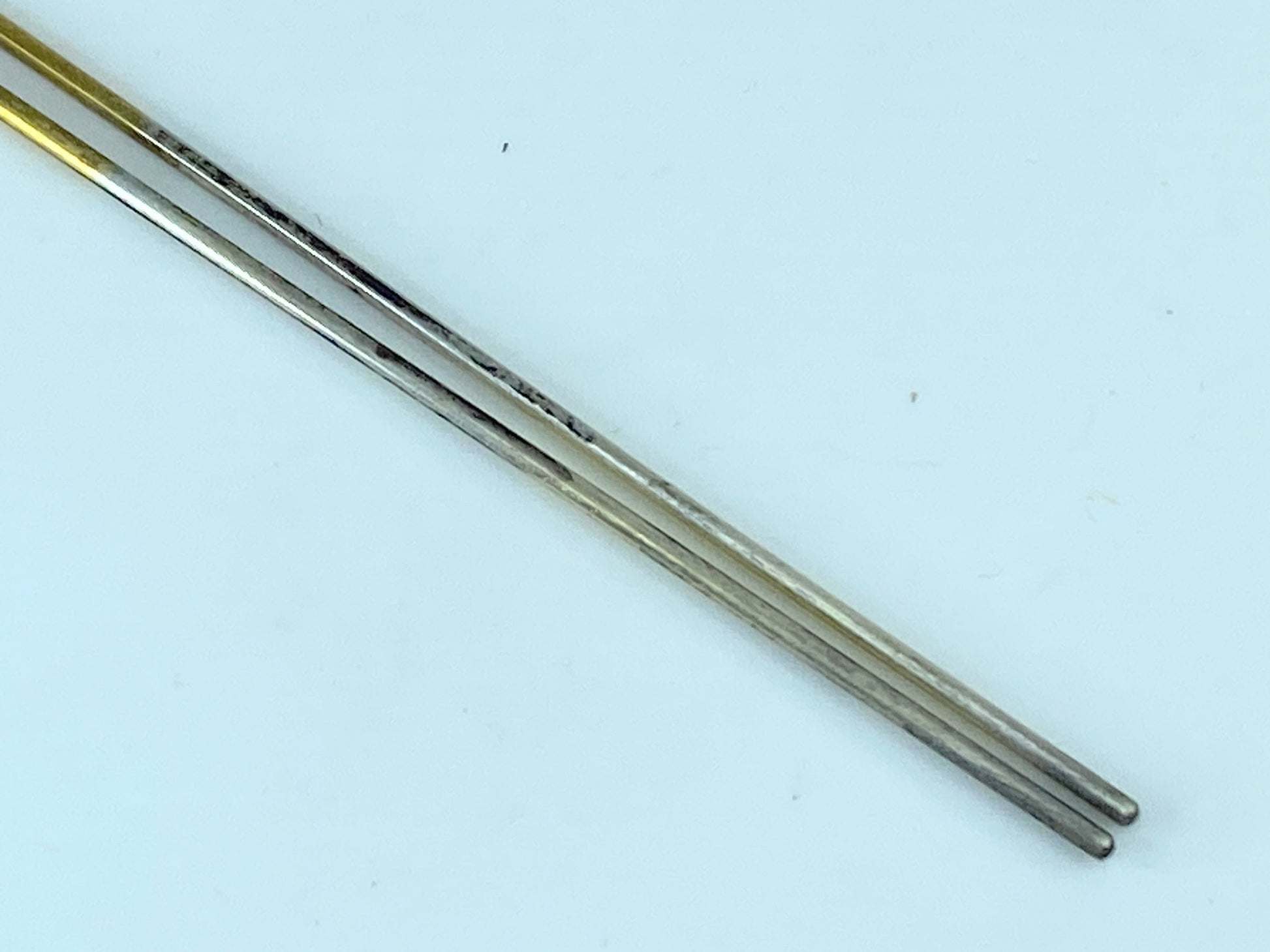 Kanzashi kimono Hair stick Metalwork Hairpin Silver Ivy Meiji 5 7/8" 13g GS394