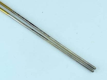 Kanzashi kimono Hair stick Metalwork Hairpin Silver Ivy Meiji 5 7/8" 13g GS394
