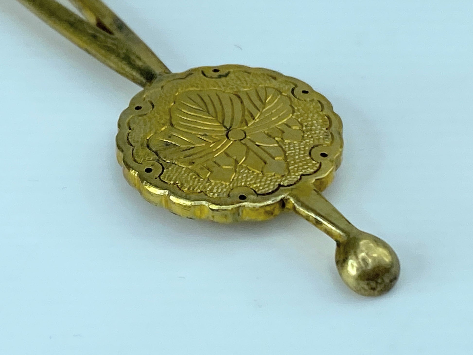 Kanzashi kimono Hair stick Metalwork Hairpin Silver Ivy Meiji 5 7/8" 13g GS394