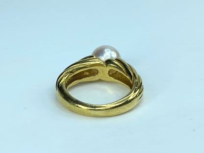 Mikimoto 8.18mm Akoya Pearl 18 karat South Sea Pearl ring