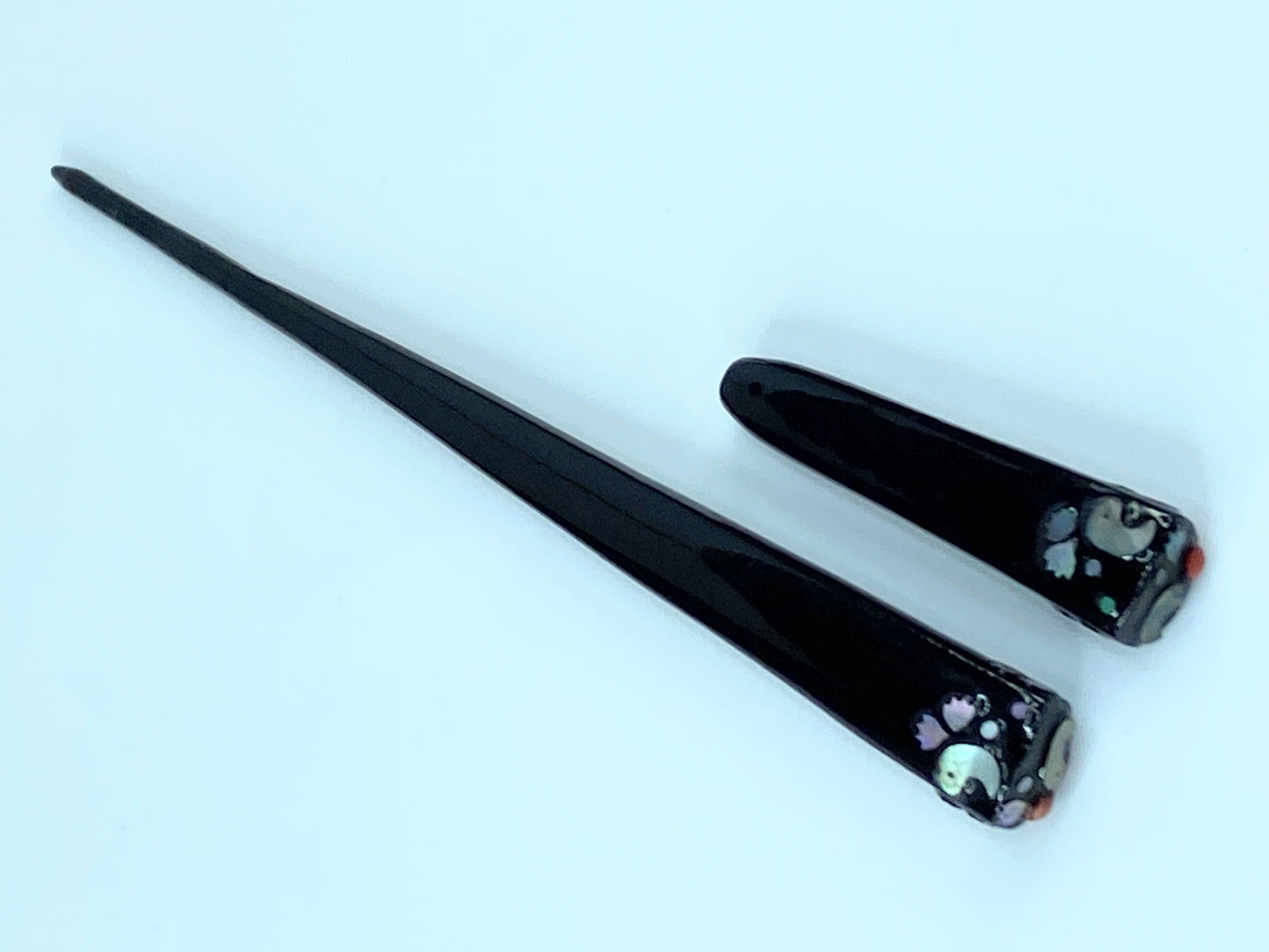Mid age Kanzashi kimono Hair stick , Mother-Of-Pearl, Silver, Gold Wire GS395