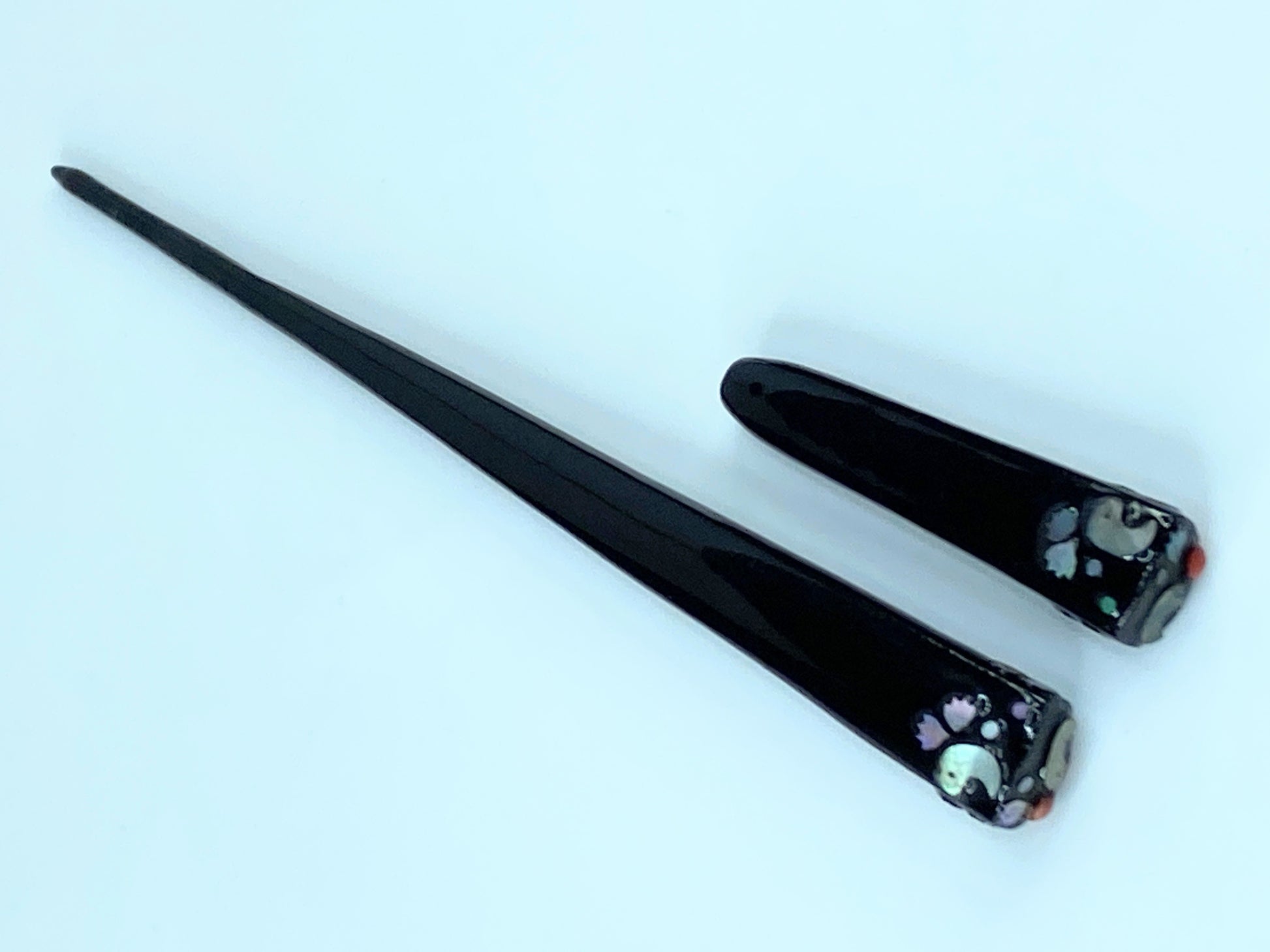 Mid age Kanzashi kimono Hair stick , Mother-Of-Pearl, Silver, Gold Wire GS395