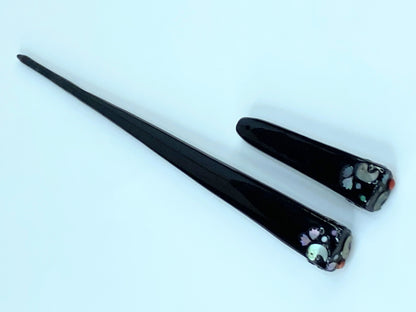 Mid age Kanzashi kimono Hair stick , Mother-Of-Pearl, Silver, Gold Wire GS395