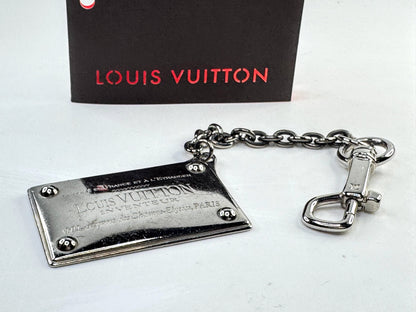 Vintage Louis Vuitton Inventeur Trunk Plaque Bag Charm Keychain SS338
