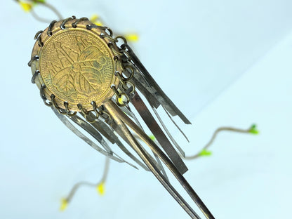 Early century Japanese Bira Kanzashi Geisha Maiko Flyer Hair pin 6 5/8" GS397