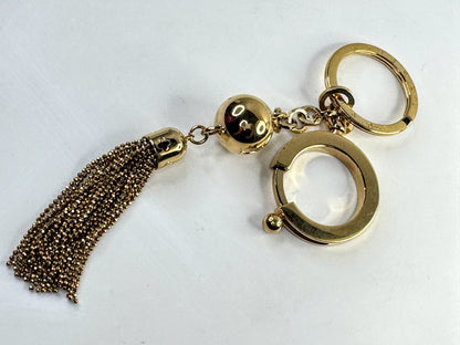 Vintage Auth Louis Vuitton Porte Cles Swing Key Ring Gold Charm in box SS339