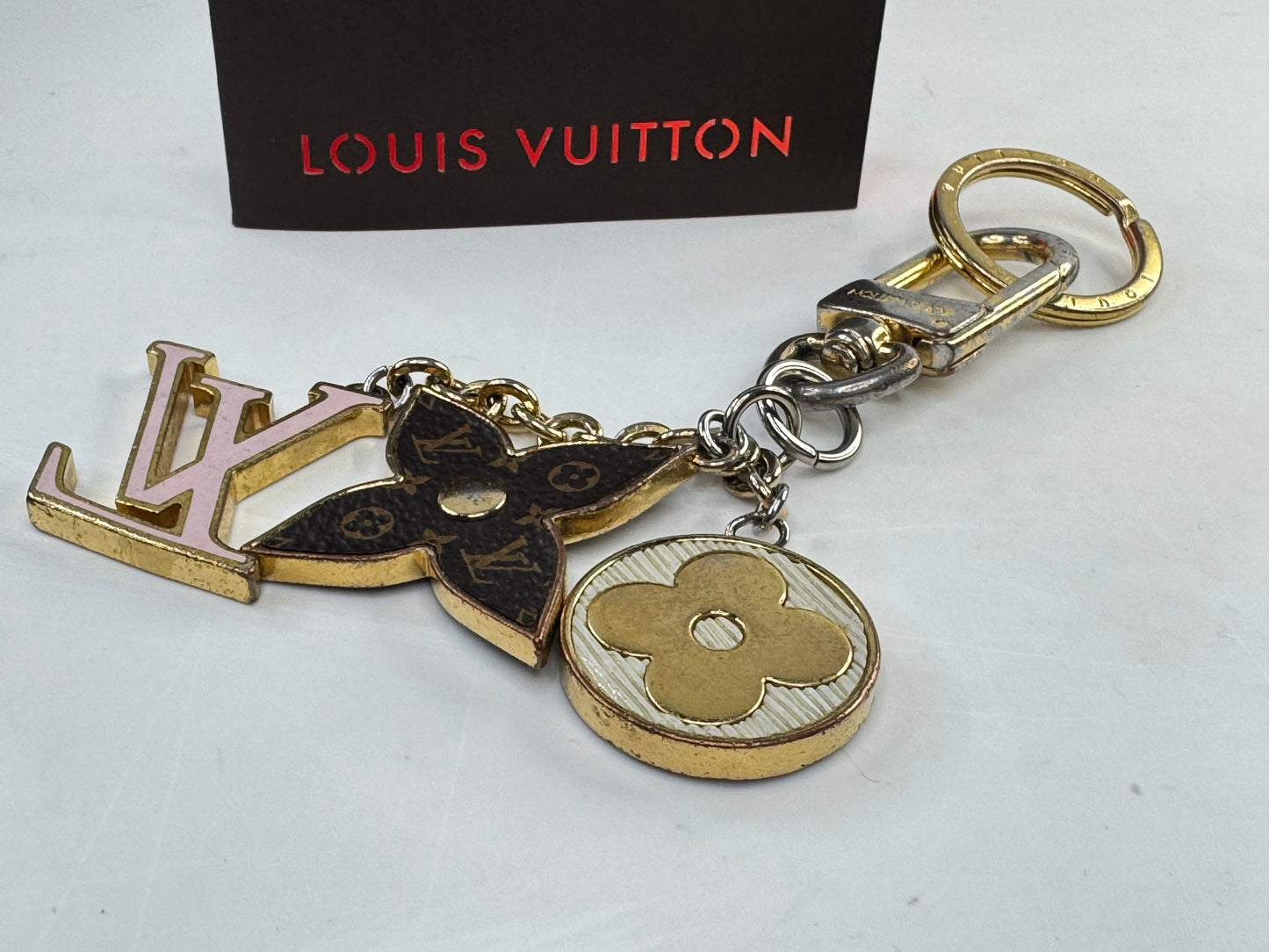 Vintage Louis Vuitton Fleur De Monogram Bag Charm Key Chain SS341