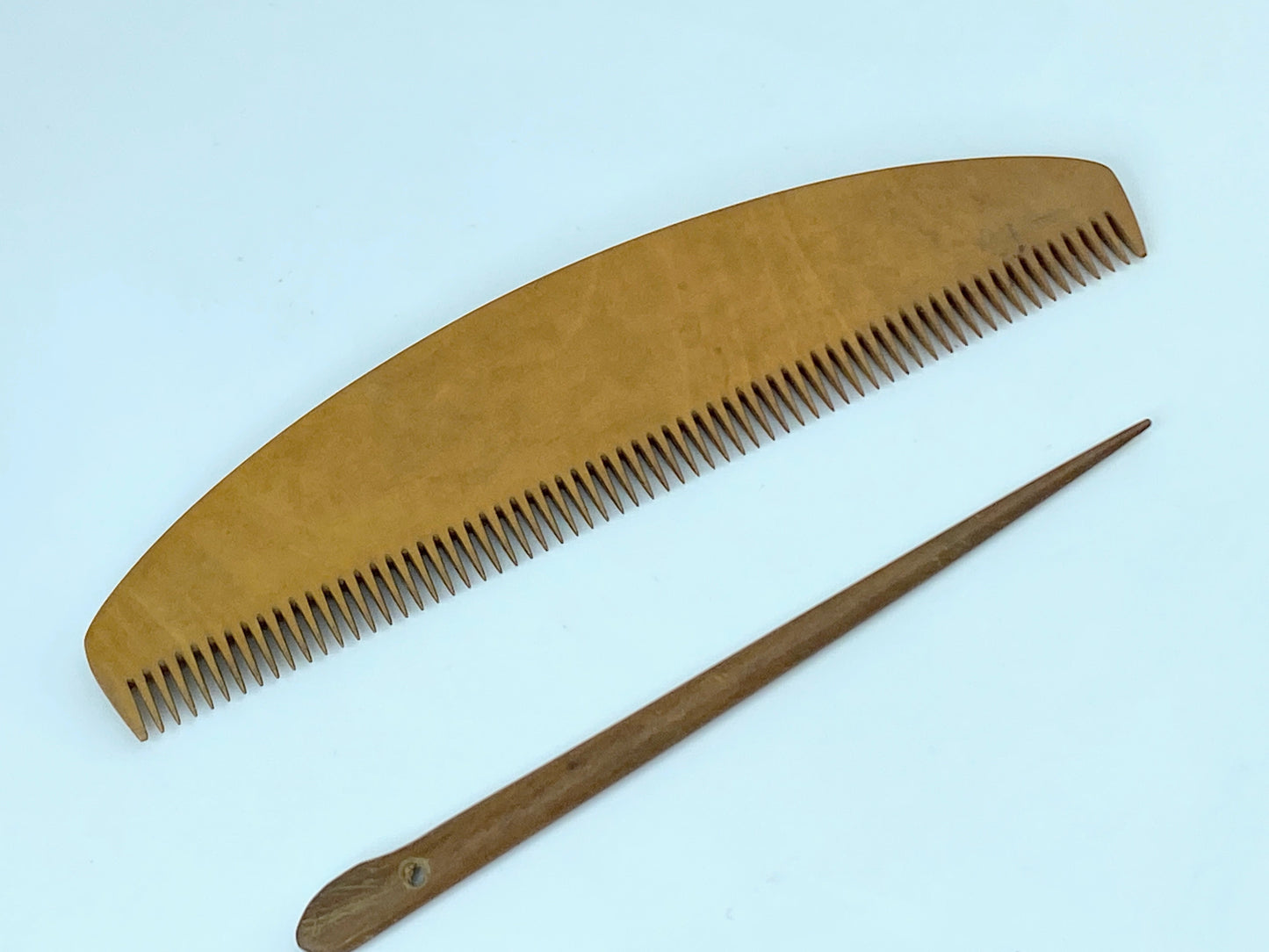 Antique Japan handmade Fine Tooth Tokigushi Boxwood Comb with hairstick GS519