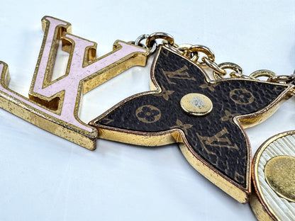 Vintage Louis Vuitton Fleur De Monogram Bag Charm Key Chain SS341