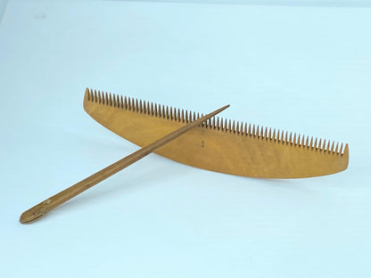 Antique Japan handmade Fine Tooth Tokigushi Boxwood Comb with hairstick GS519