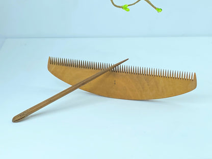 Antique Japan handmade Fine Tooth Tokigushi Boxwood Comb with hairstick GS519