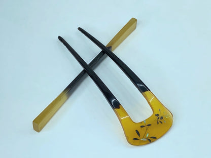 Vintage Japan resin hair fork MOP and hair stick ser GS400