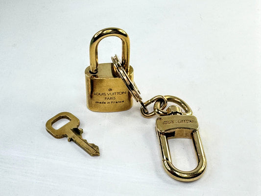 Vintage Louis Vuitton Brass Padlock and Matching Key Set SS343