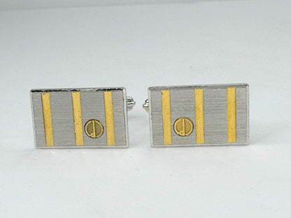 Authentic Dunhill silver gold tone Cufflink 8.8g JR9505