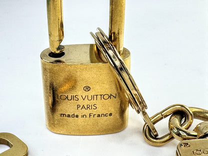 Vintage Louis Vuitton Brass Padlock and Matching Key Set SS343