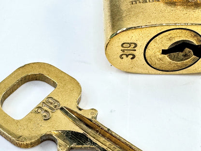 Vintage Louis Vuitton Brass Padlock and Matching Key Set SS343