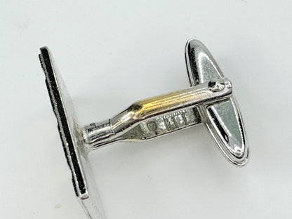 Authentic Dunhill silver gold tone Cufflink 8.8g JR9505