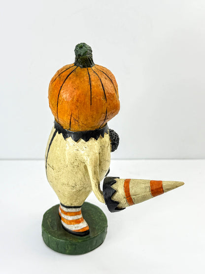 Retired Lori Mitchell Halloween Pumpkin Scarecrow Clown Figurine Mint A1286